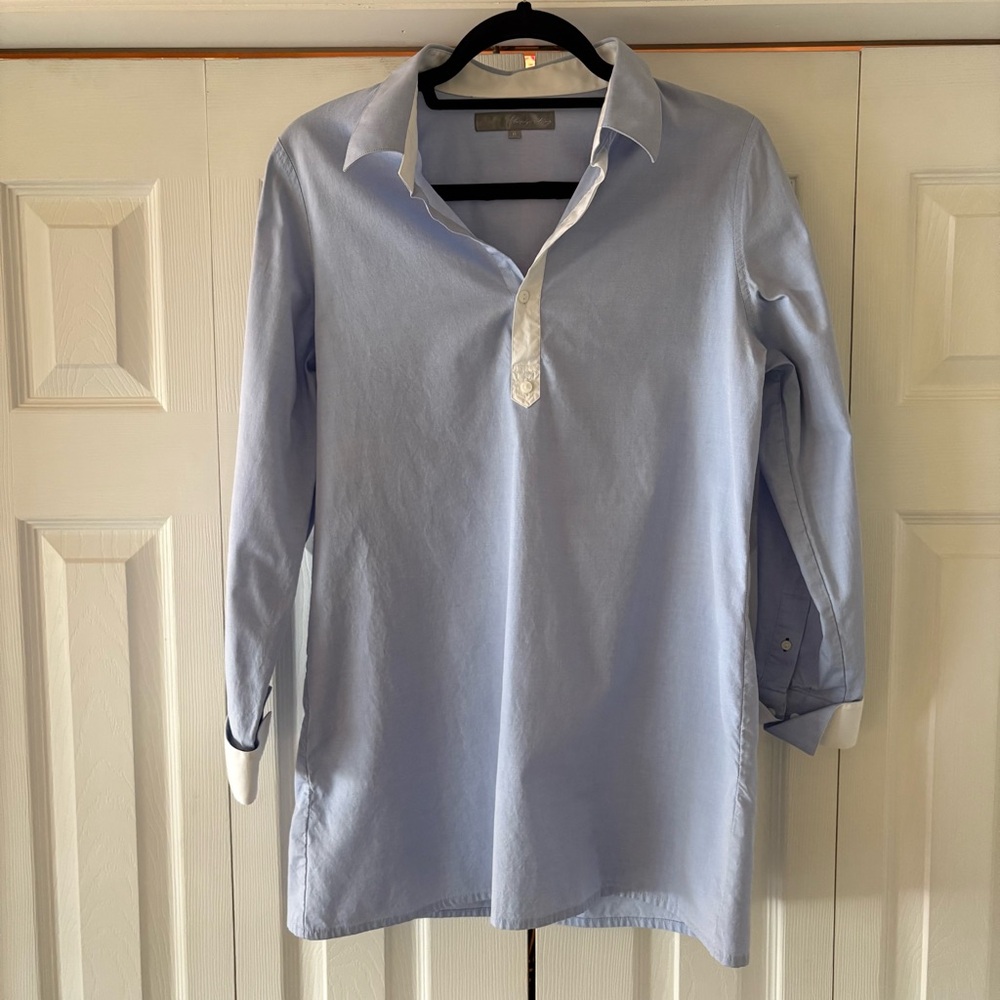 Claridge + King Light Blue Collared Tunic